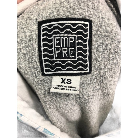 Empyre Gray Aztec Print Hooded Sweatshirt Hoodie - Picture 5 of 5